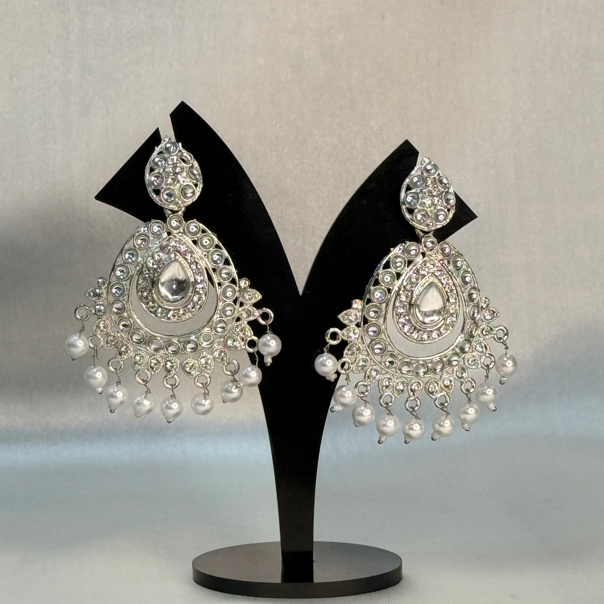 Alloy Kundan Stones & Pearl Earrings