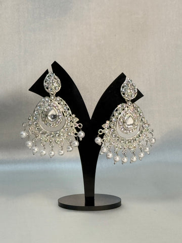 Alloy Kundan Stones & Pearl Earrings
