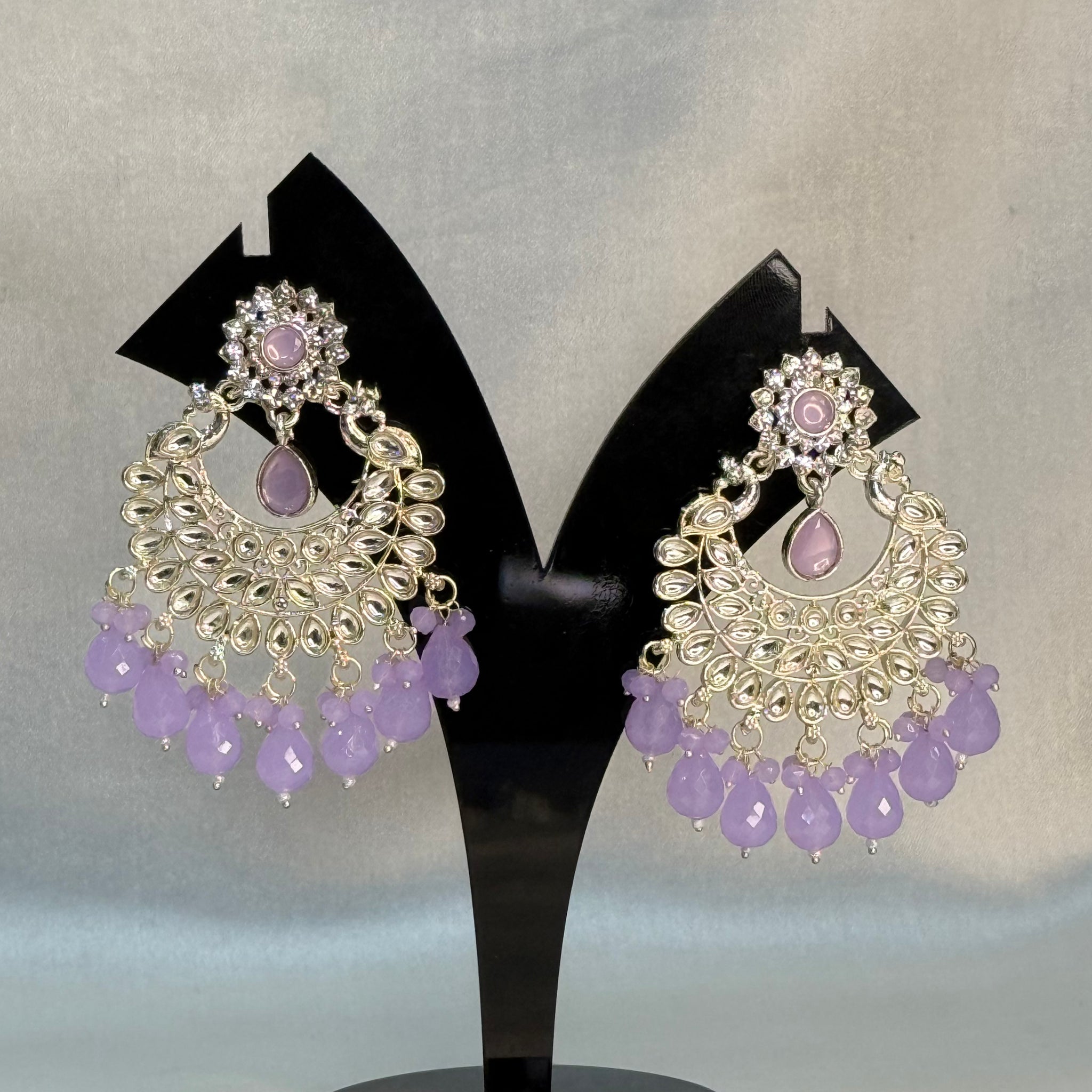 Etnico Traditional Kundan & Pearl Chandbali Earrings
