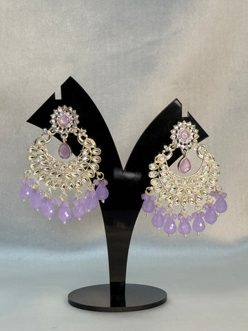 Etnico Traditional Kundan & Pearl Chandbali Earrings