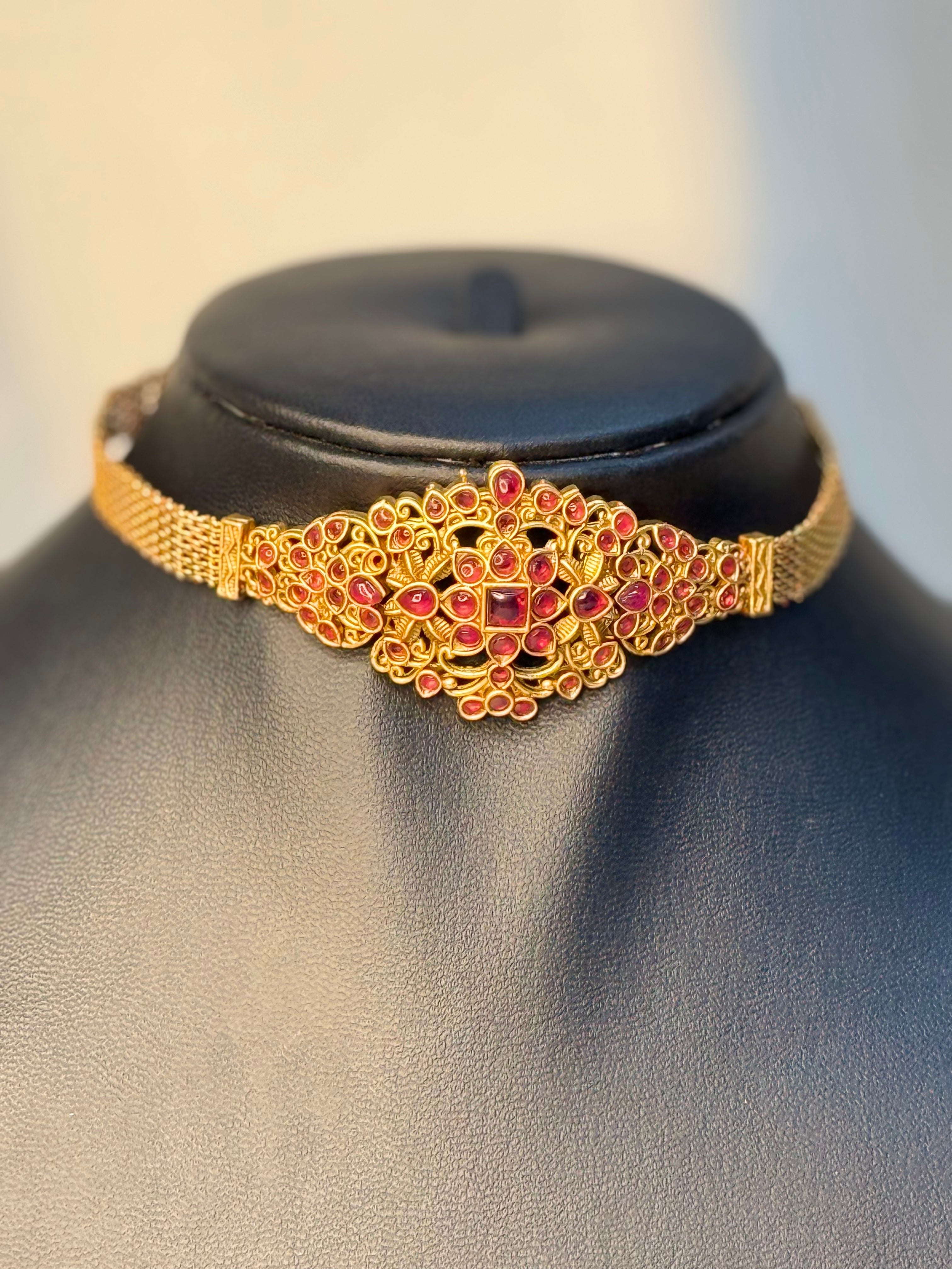 Ruby Floral Choker