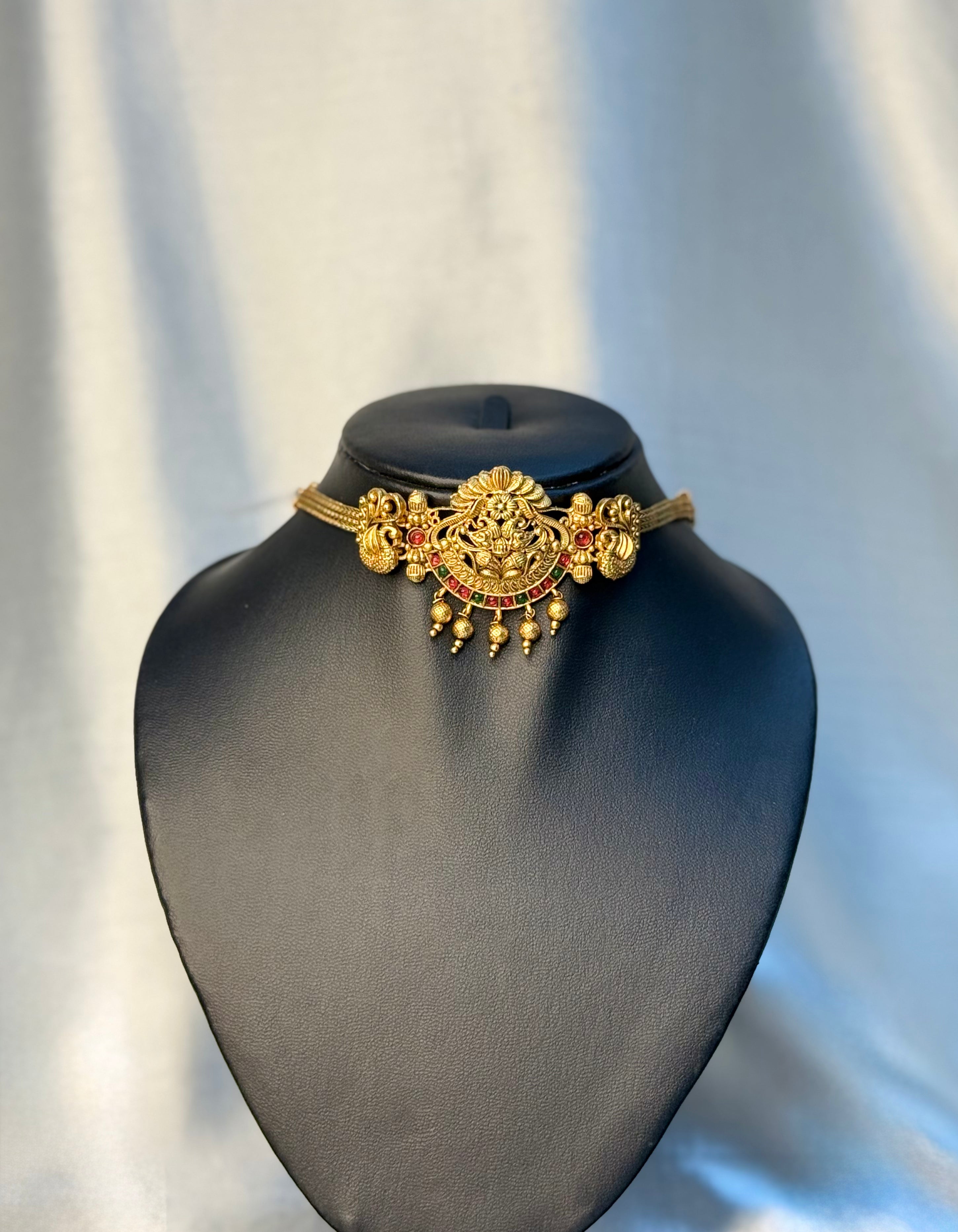 Peacock Yali Antique Choker