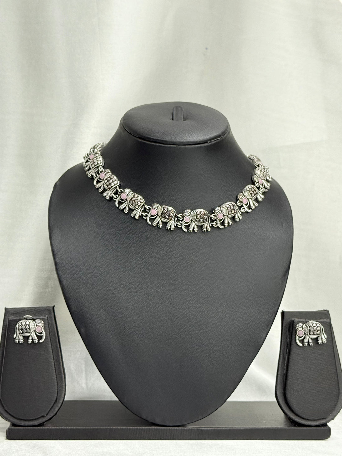 Elephant Oxidised necklace