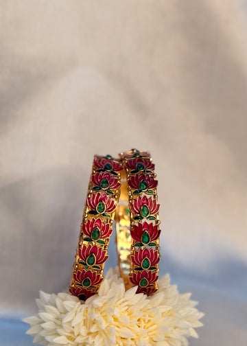 Antique Lotus Bangles - 1 piece
