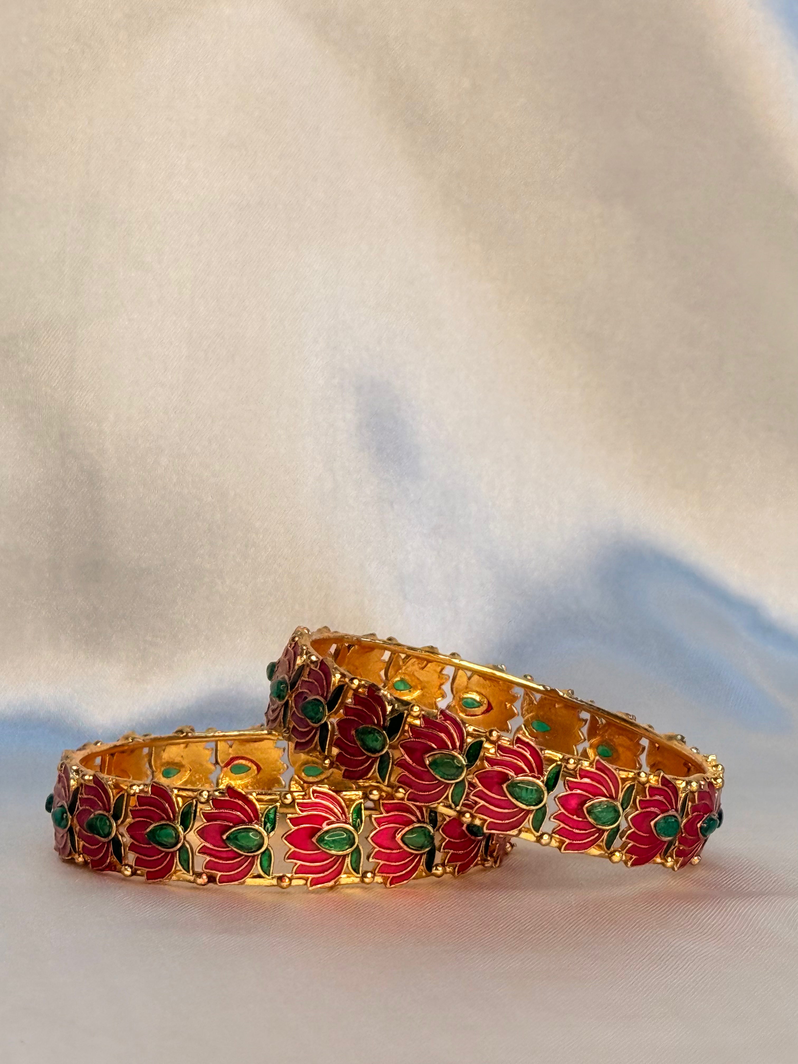 Antique Lotus Bangles - 1 piece