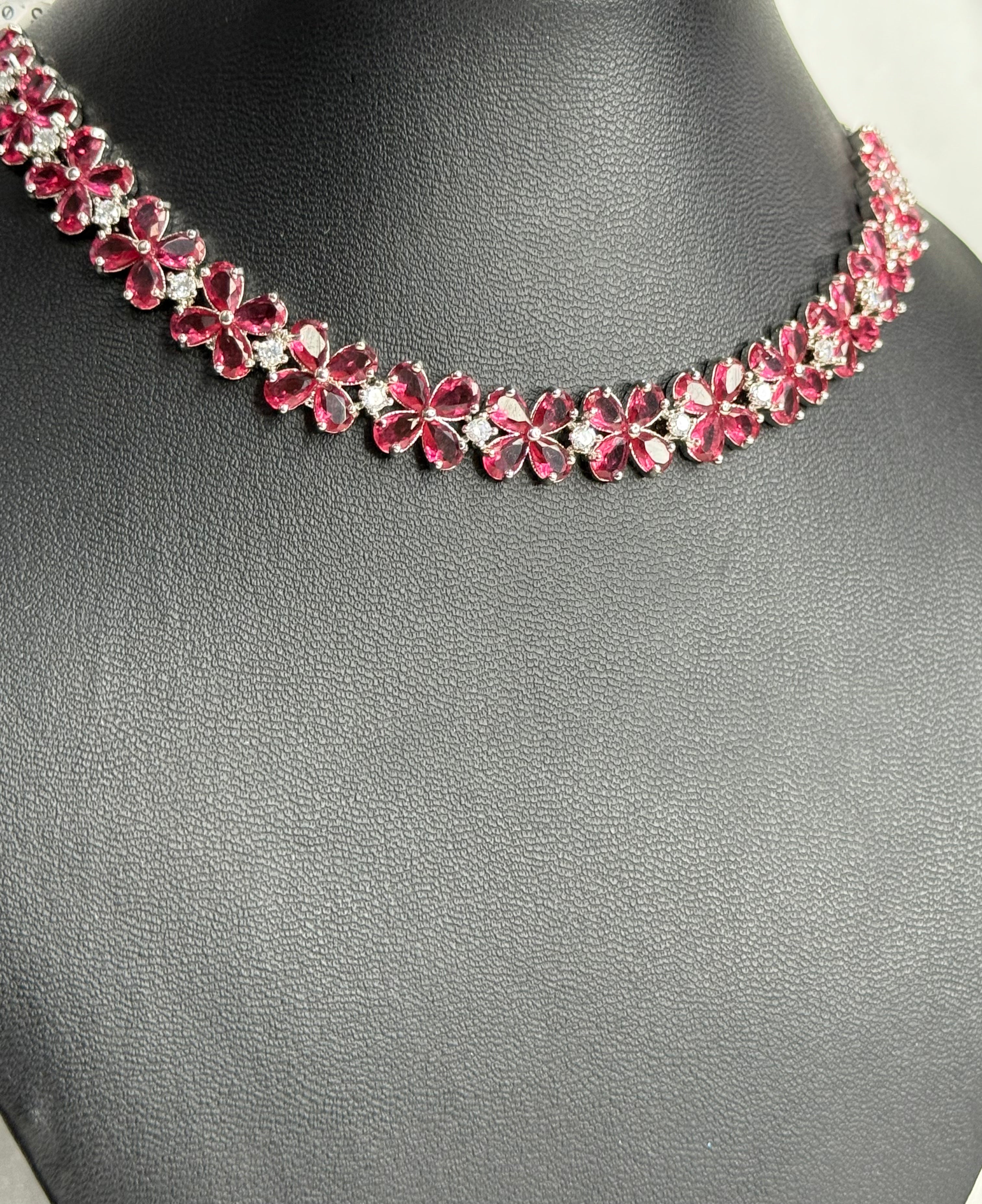 Floral AD Stone Necklace | LB110