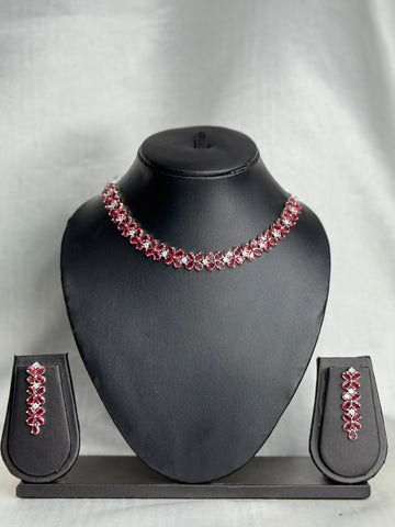 Floral AD Stone Necklace | LB110