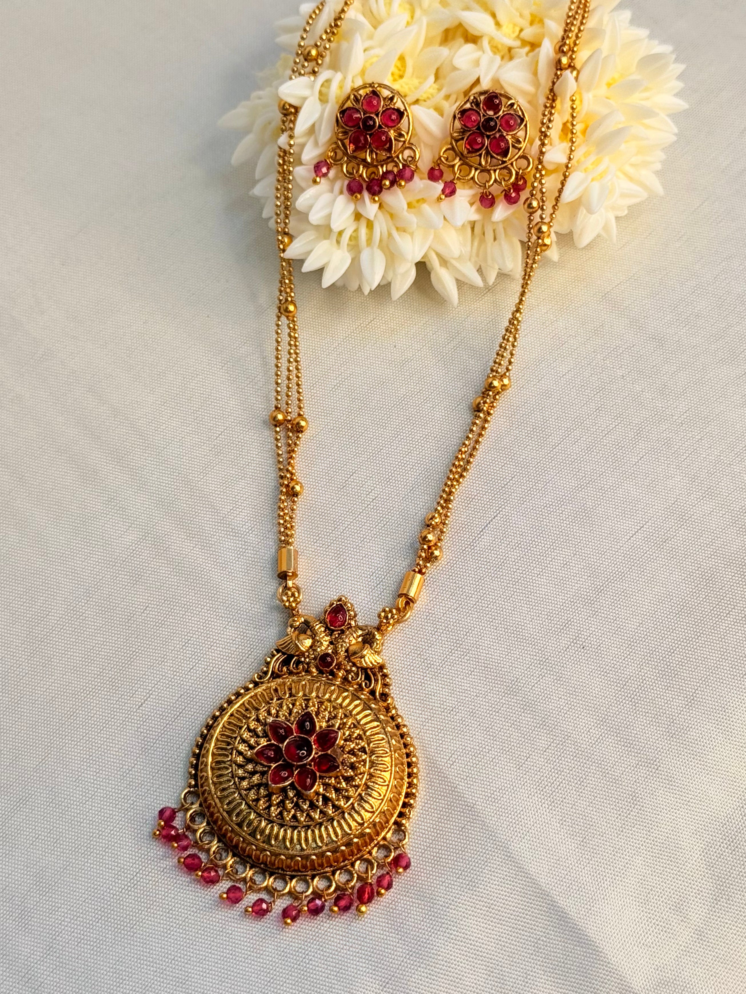 Golden Floral  Long Chain