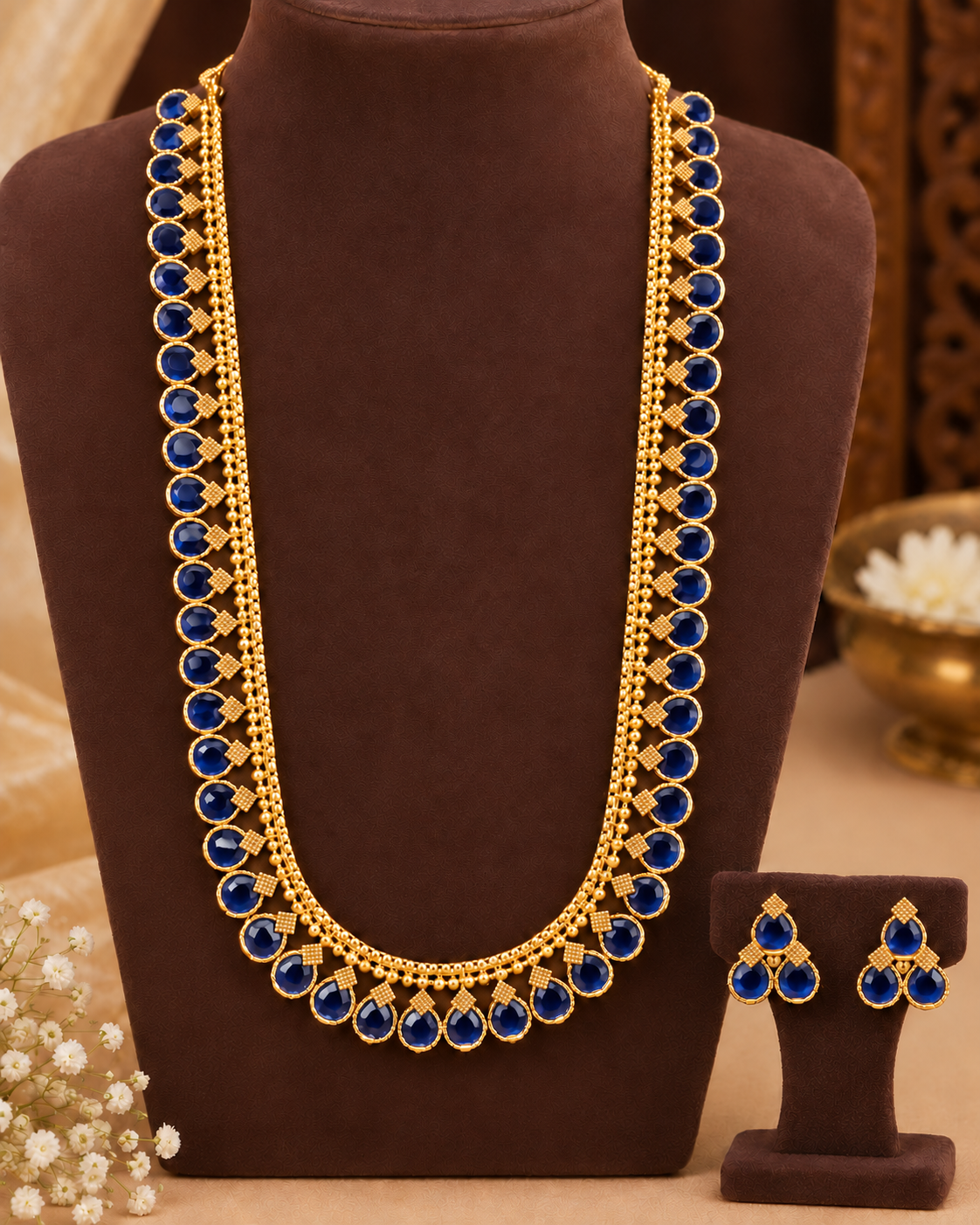 Red Stone Long Chain Set - P3 | L15022