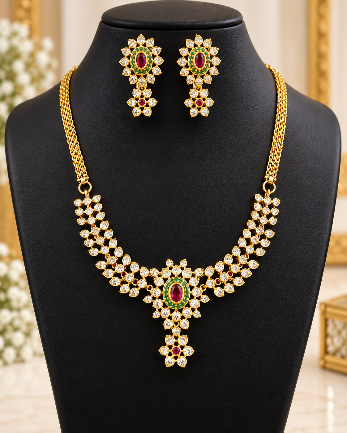 Ruby Green American Diamond Set | L2108169