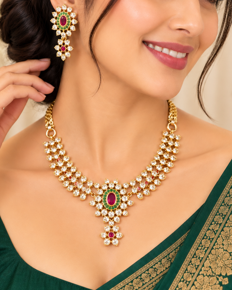 Ruby Green American Diamond Set | L2108169