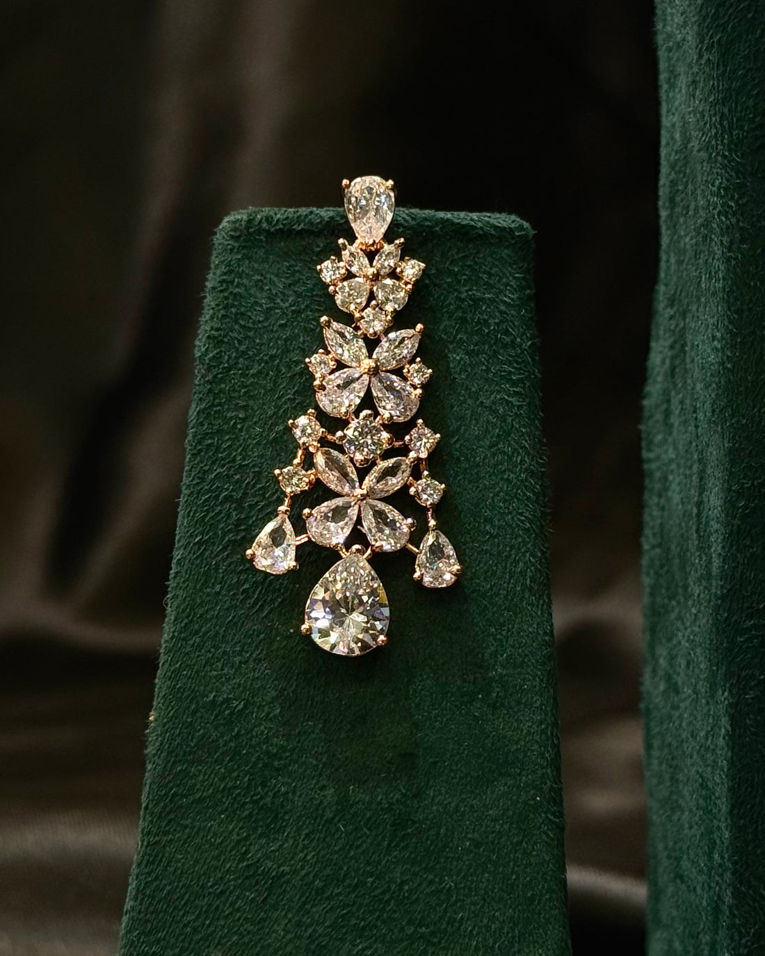 Rose Gold Finish Crystal Stone Bridal Choker Necklace | L8667