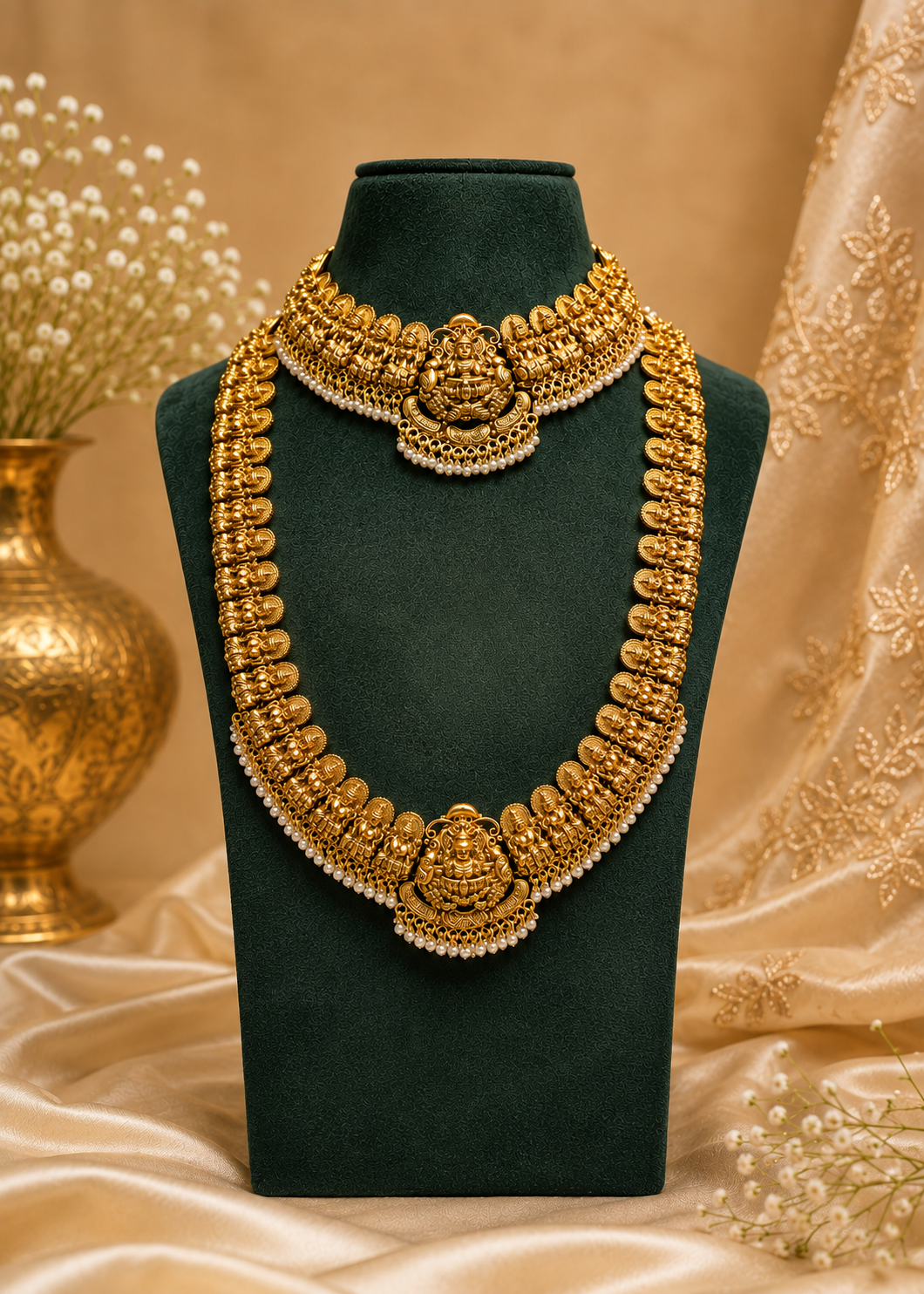 Gold Lakshmi Bridal Jewellery Set - P9 | Llabel Fashion