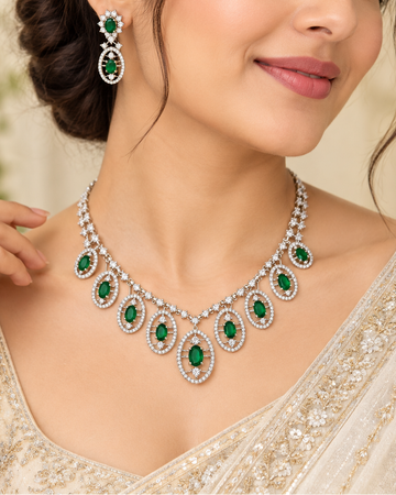 Emerald Green Necklace Set | OL1