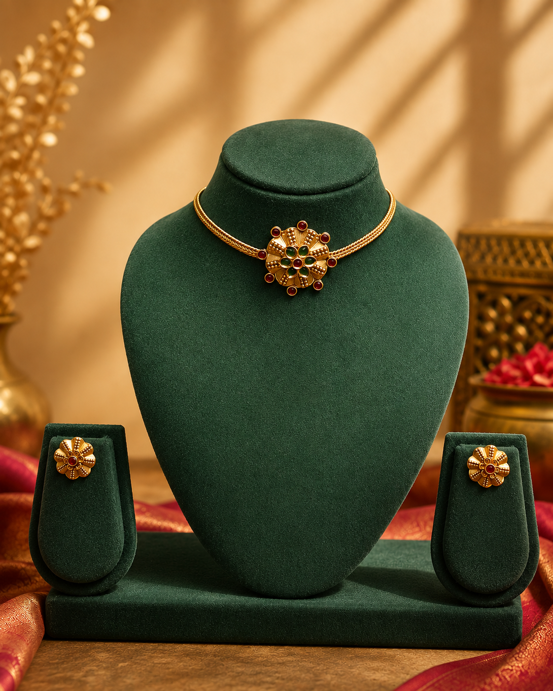 Kemp Floral Choker Set - Temple Jewellery | OL230