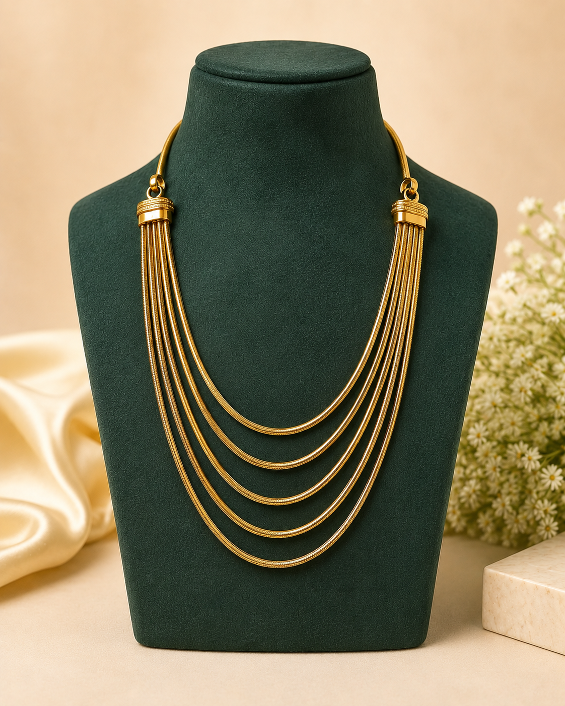 Gold Multi-Layer Snake Chain Necklace | OLT12