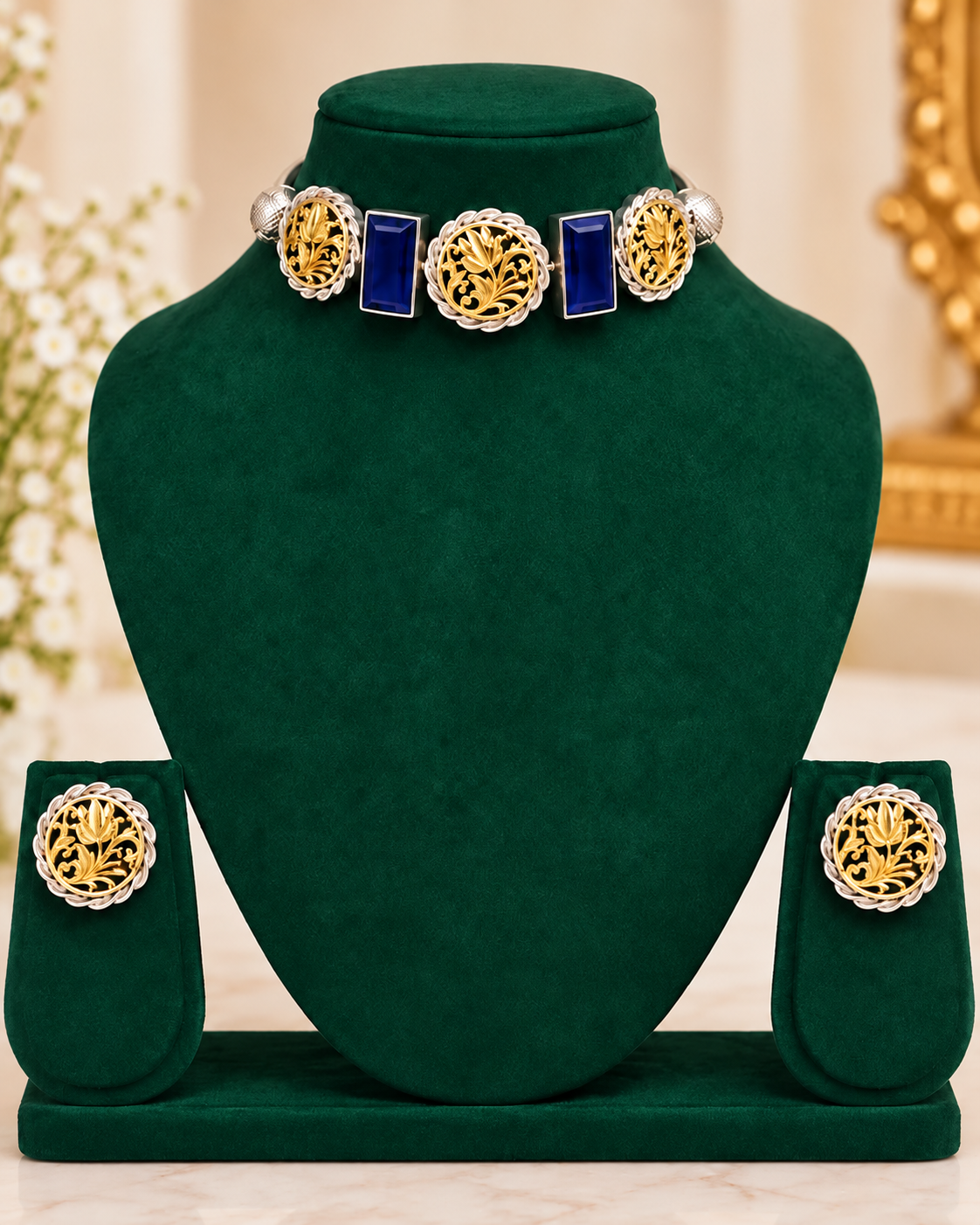 Black Gold Oxidized Choker Set | OLT19