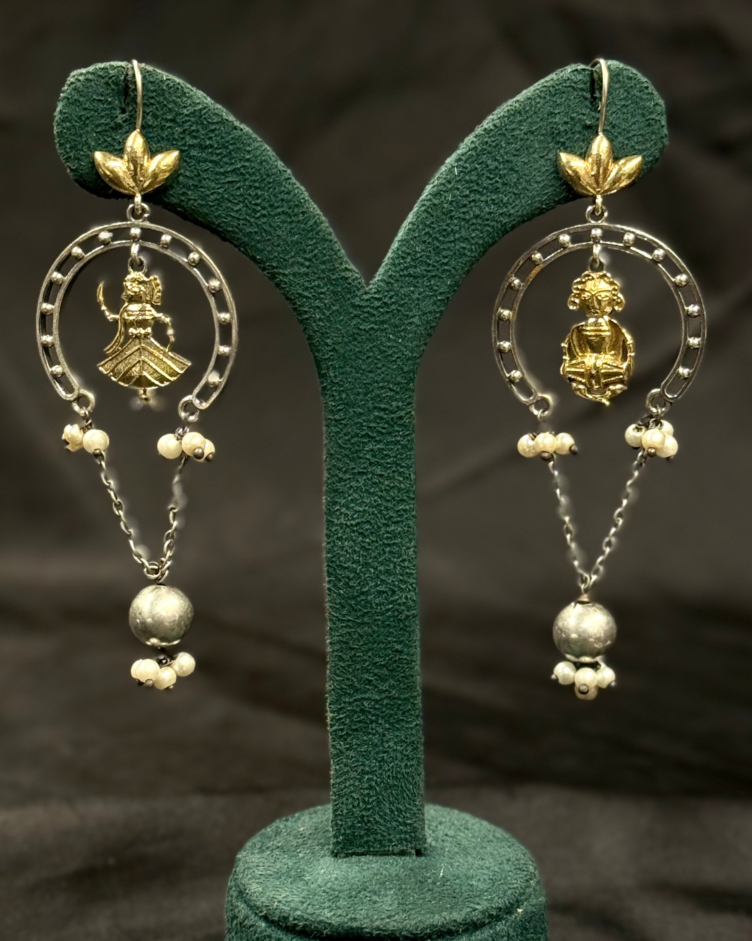 Tribal Necklace Set with Dancing Doll Pendant and Matching Earrings | OLT37