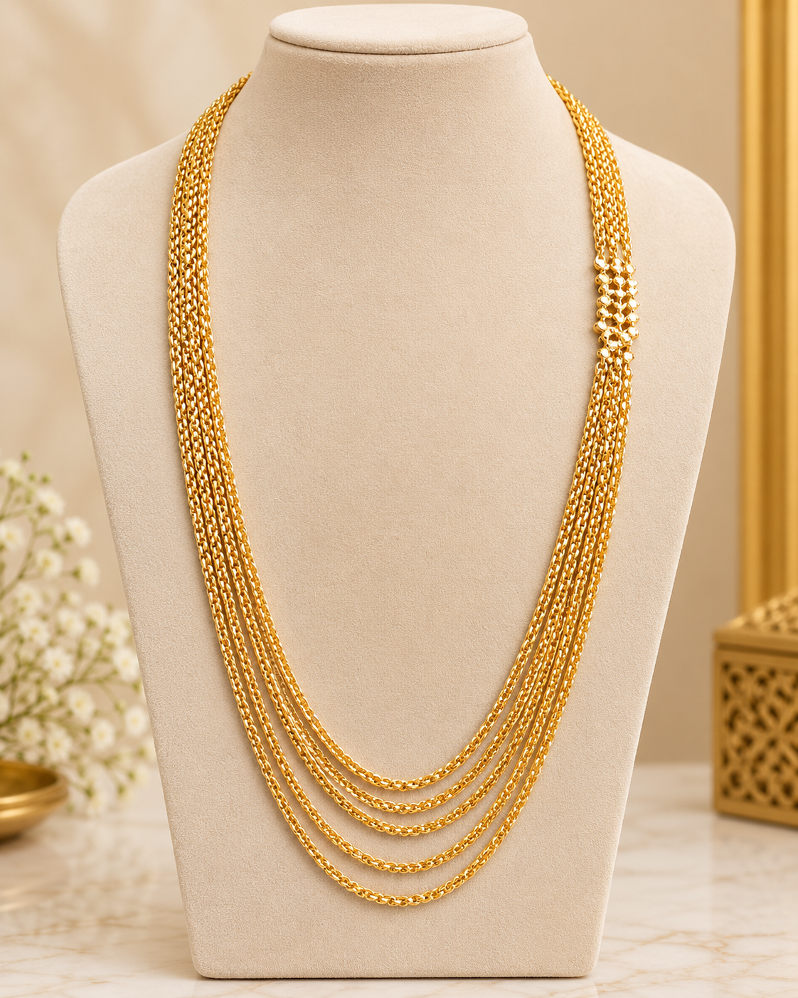 Gold Multi-Color Long Chain  | ONK138