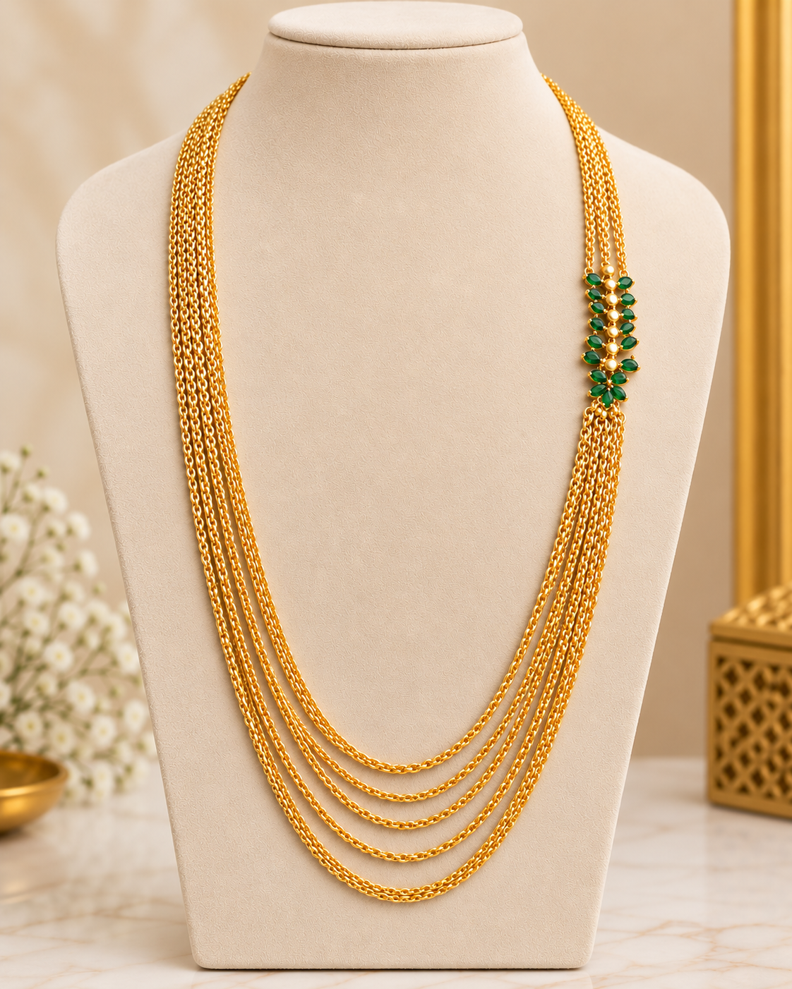 Gold Multi-Color Long Chain  | ONK138