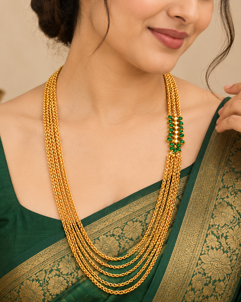 Gold Multi-Color Long Chain  | ONK138
