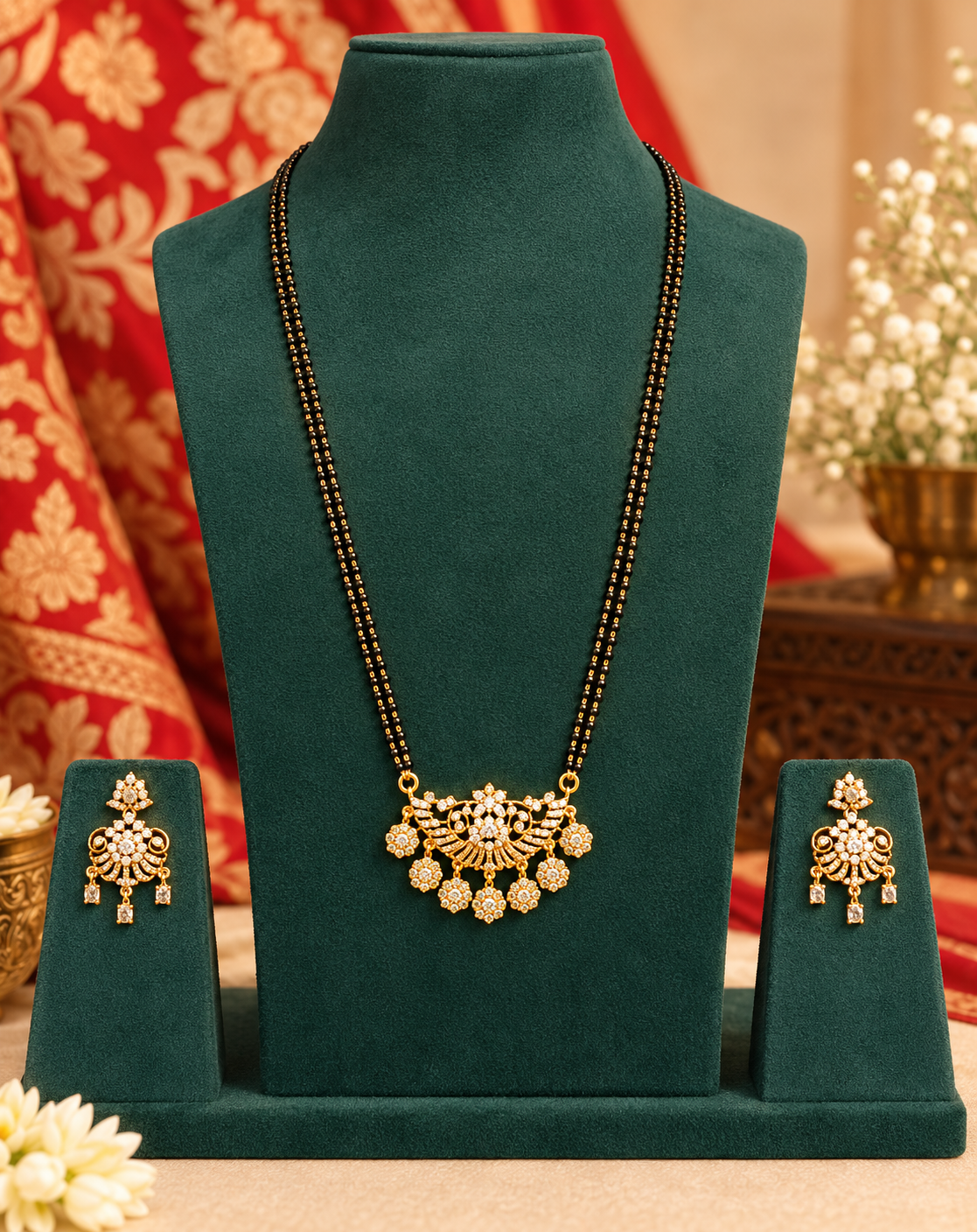 Floral Mangalsutra Long Chain Set | ONK243