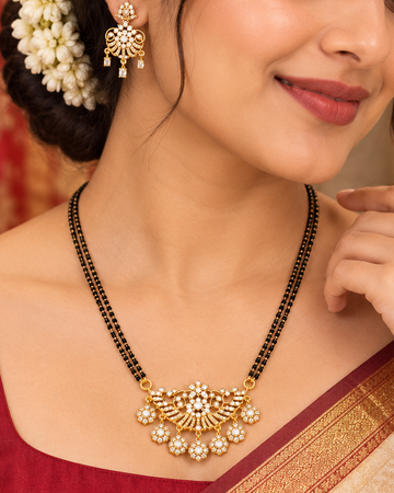 Floral Mangalsutra Long Chain Set | ONK243