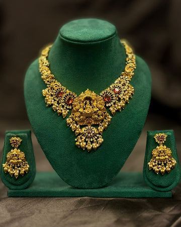Antique Gold Lakshmi Temple Set - P3 | ONK293