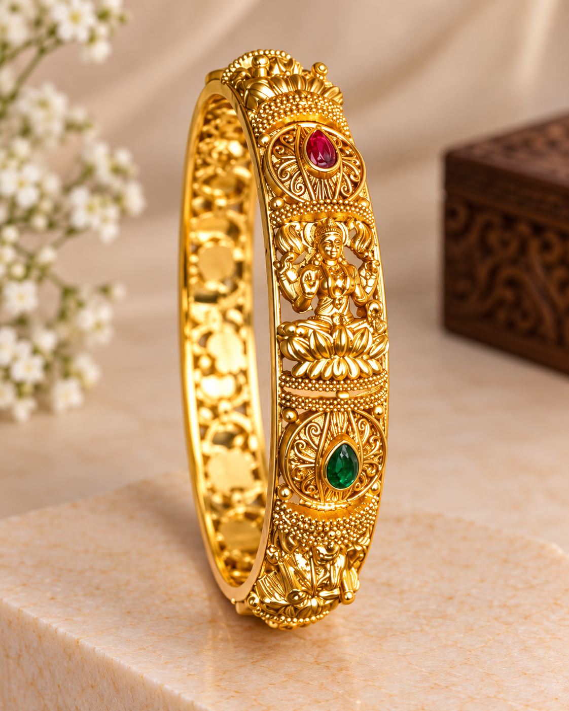Lakshmi Red & Green Bangle | ONK300