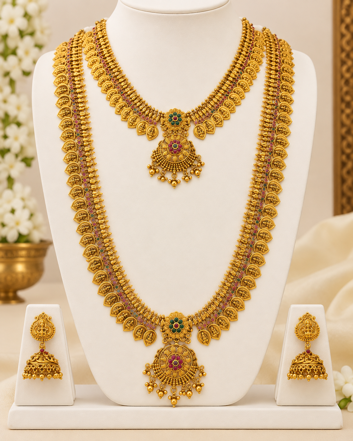 Antique Gold Lakshmi Bridal Jewellery Set  | ONK304