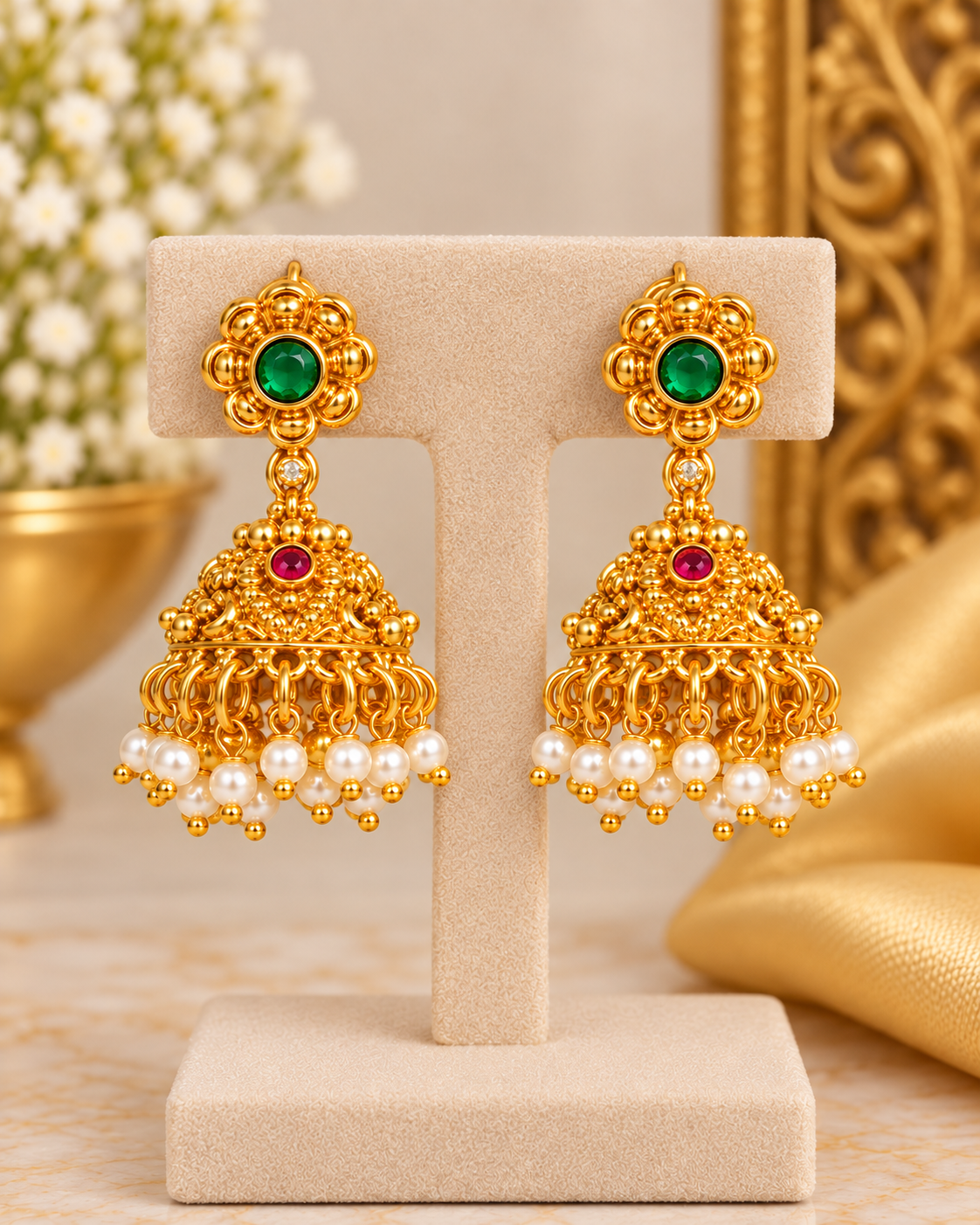 Antique Lakshmi Temple Bridal Set - P1 | ONK305