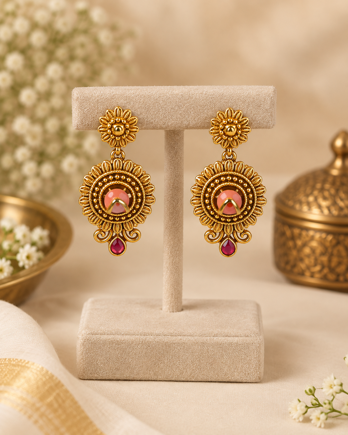 Pink Pearl Long Chain Set | ONK308