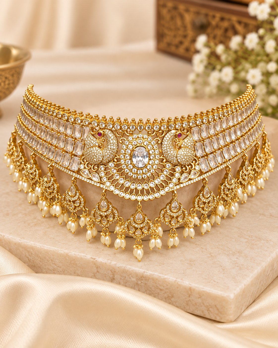 American Diamond Bridal Choker Set | ONK309