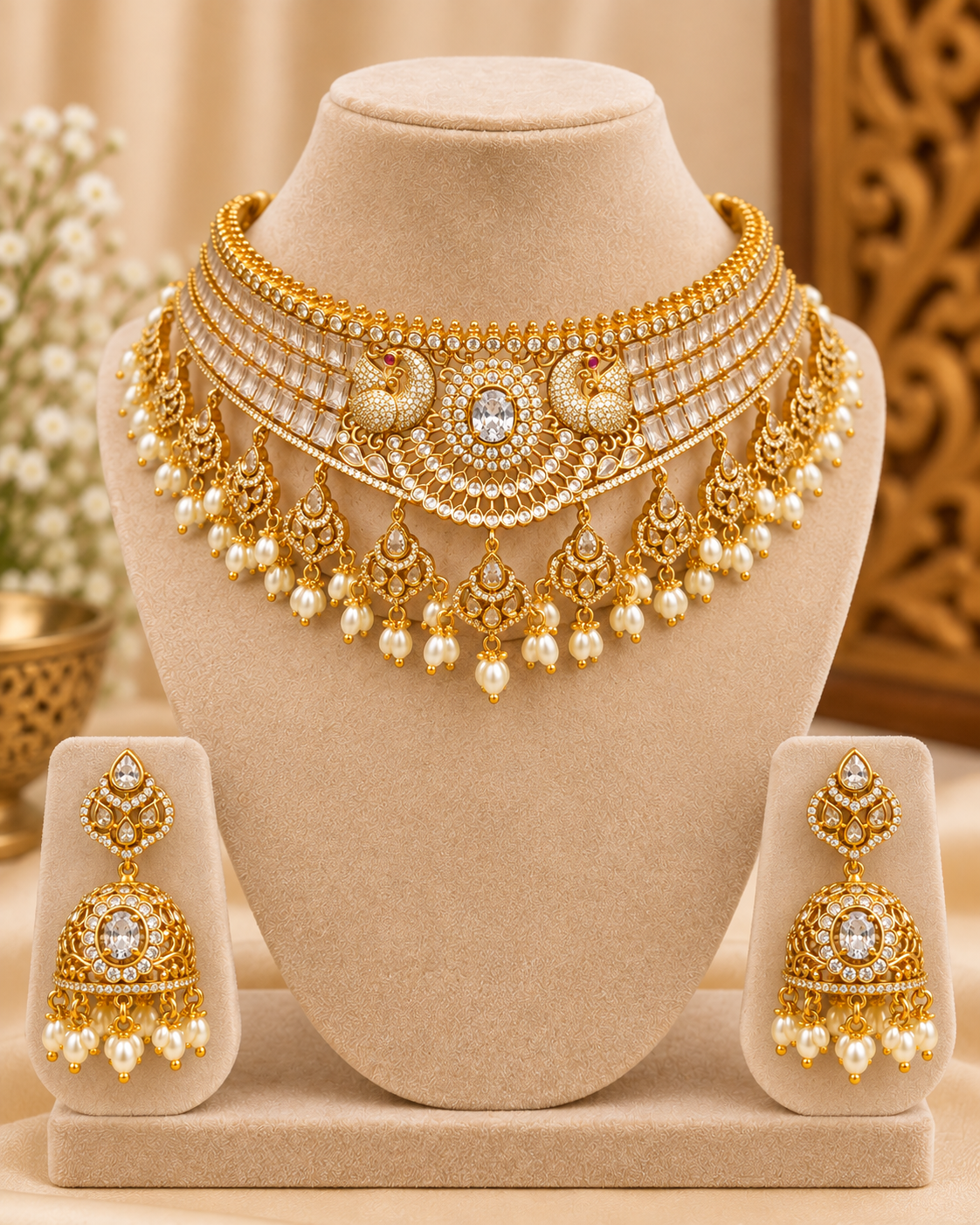 American Diamond Bridal Choker Set | ONK309