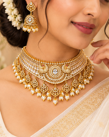 American Diamond Bridal Choker Set | ONK309