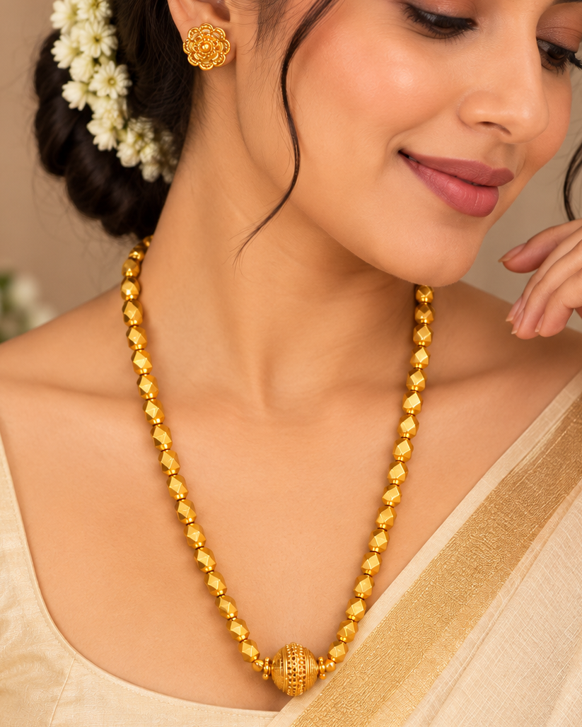 Gold-Tone Bead Long Necklace Set | ONK316