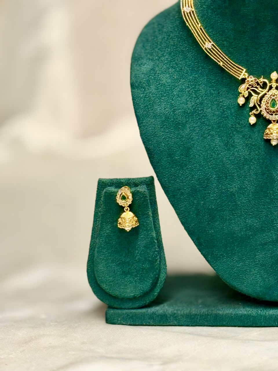 Multi Colour Stone Gold-Tone Necklace Set | ONK318