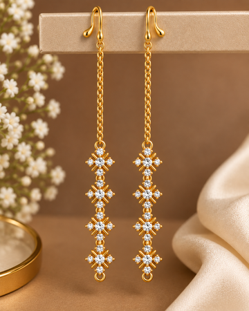 Gold-Tone Crystal Ear Chains - P2 | ONK336
