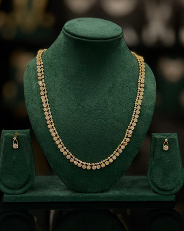 Elegant Gold Floral Necklace Set with Matching Earrings | ONK370