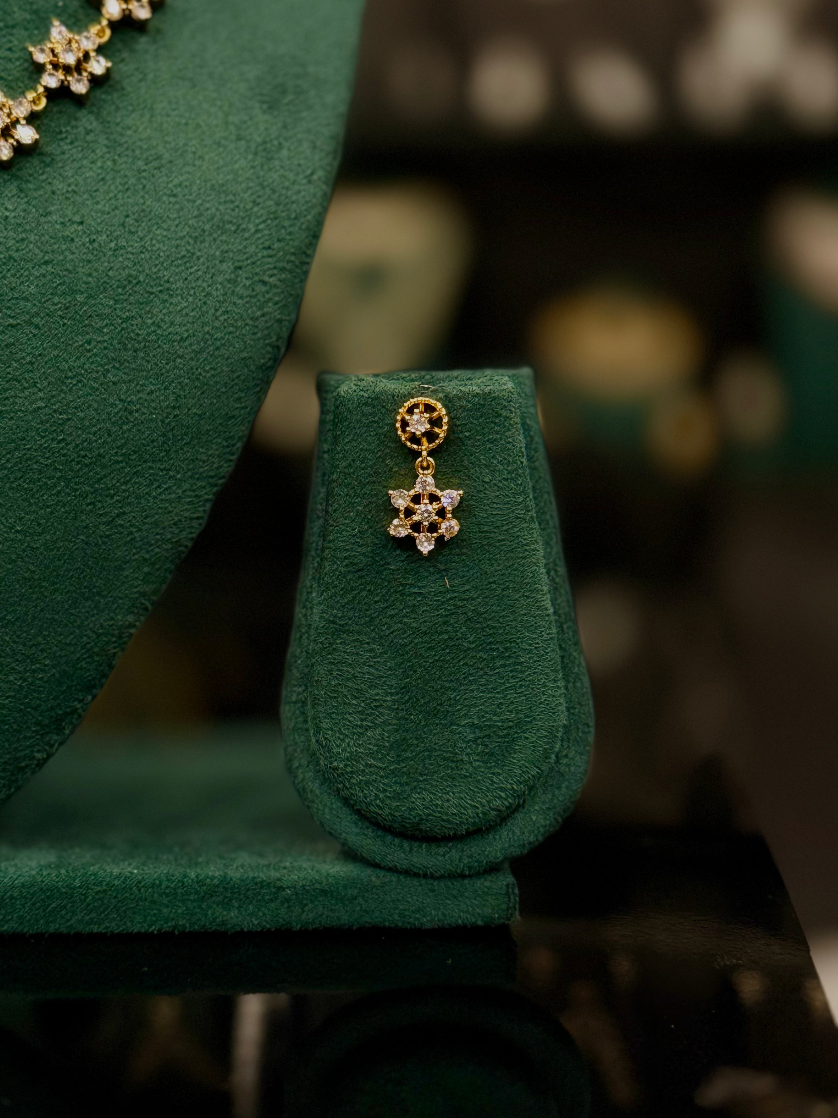 Elegant Gold Floral Necklace Set with Matching Earrings | ONK379