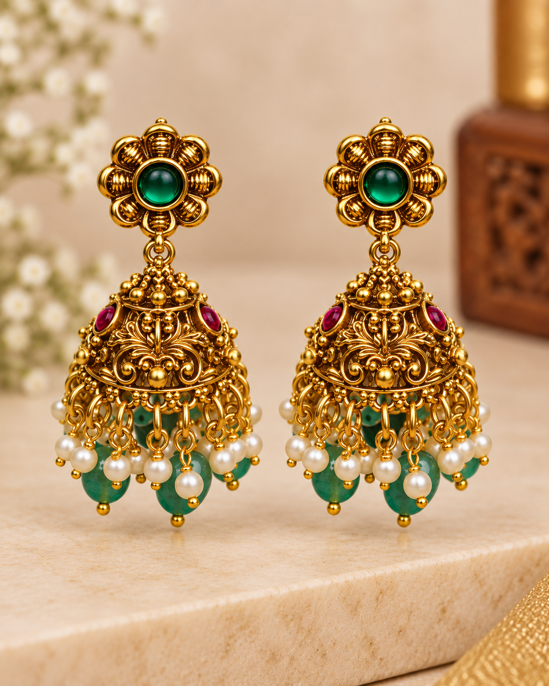 Antique Lakshmi Temple Bridal Set - P2 | ONK305