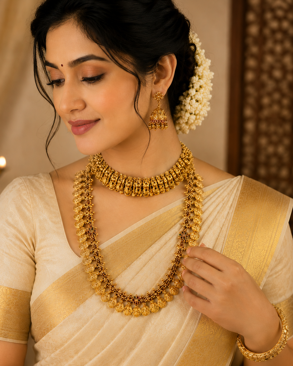 Nakshi Lakshmi Coin Bridal Set – Haram, Choker, Jhumkas & Bangles | P2