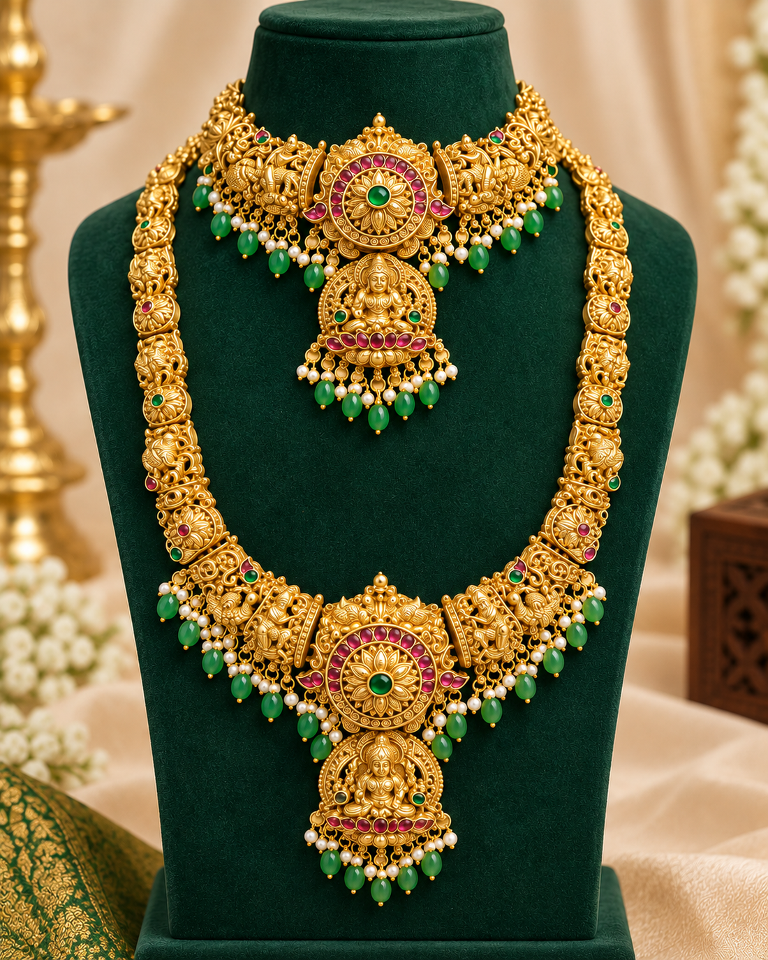 Antique Lakshmi Temple Bridal Set - P2 | ONK305