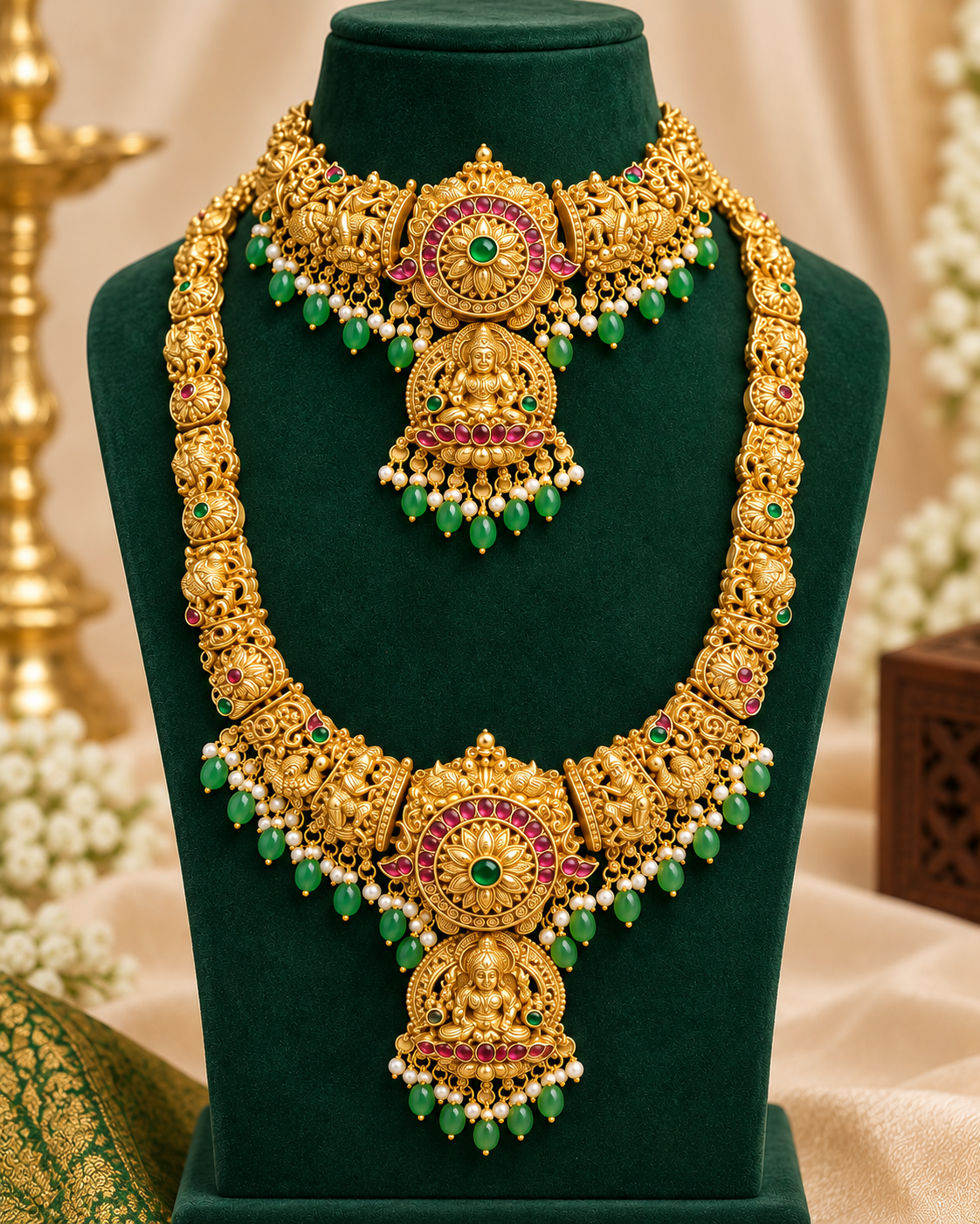 Antique Lakshmi Temple Bridal Set - P2 | ONK305