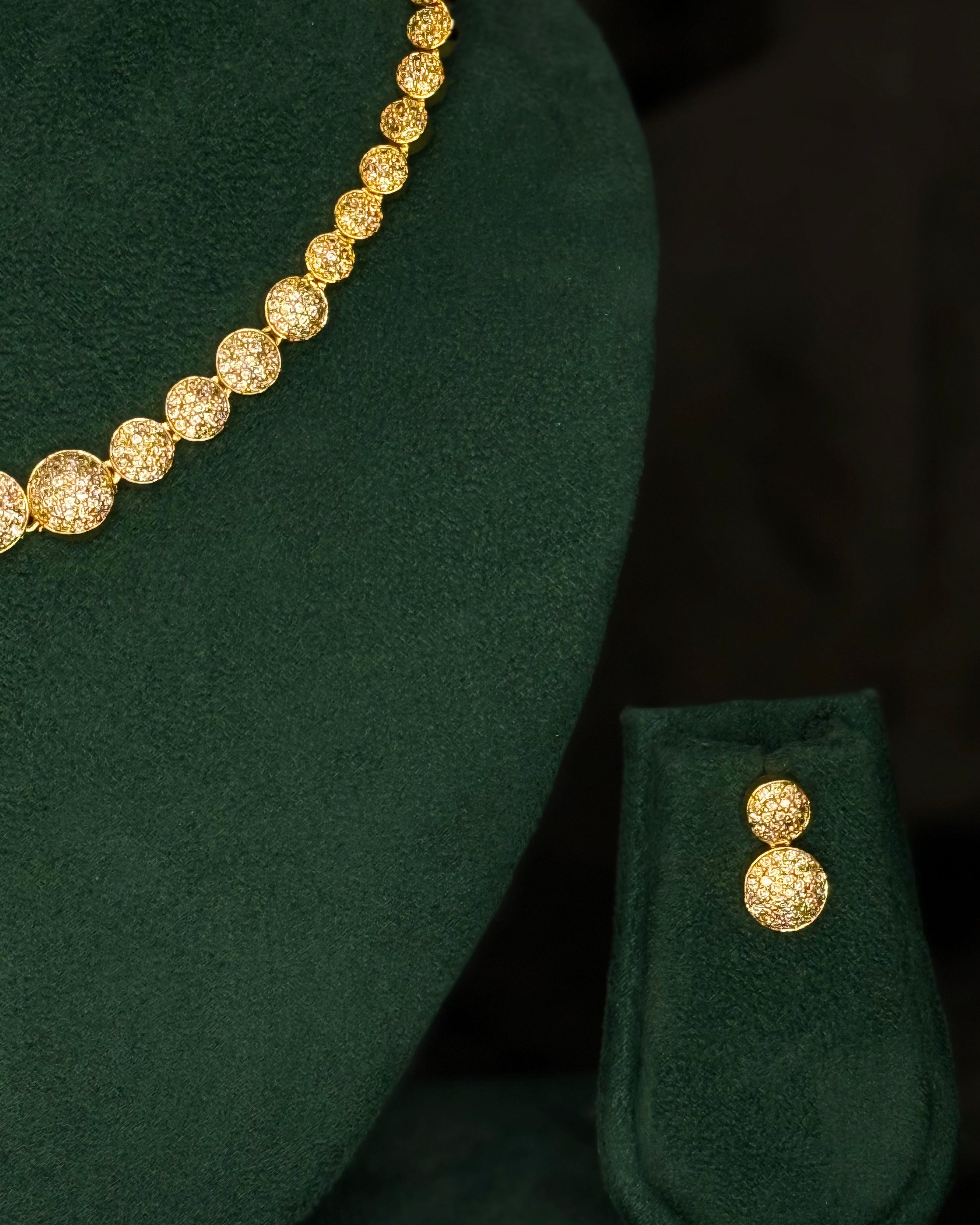 Elegant Gold-Plated Rolled Gold Necklace Set with Matching Earrings | PJV91
