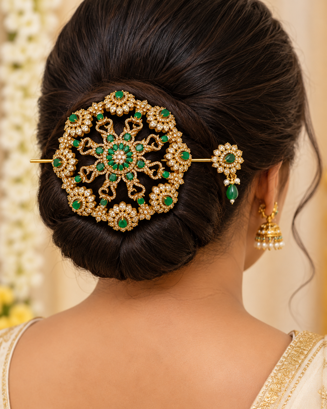 Emerald AD Bridal Hair Bun Accessory | T302304956