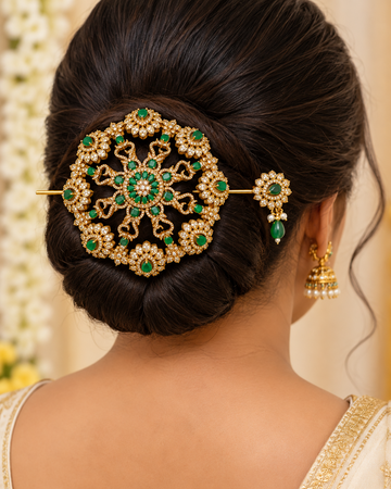 Emerald AD Bridal Hair Bun Accessory | T302304956