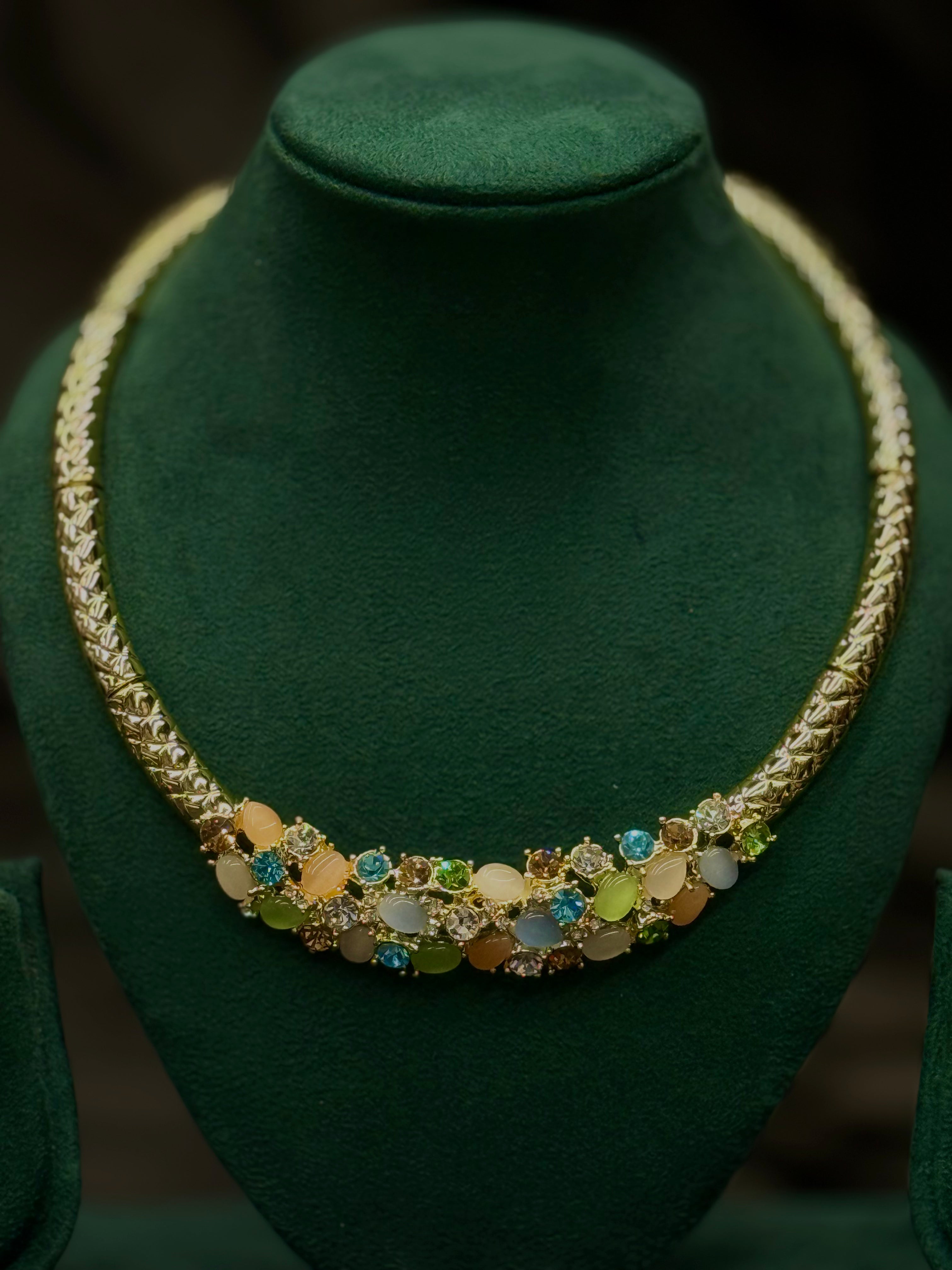 Multicolor Finish Necklace Set with Earrings - Elegant Designer Jewellery | T302505819