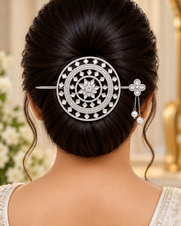 Geometric AD Bridal Hair Bun Accessory | T302605242