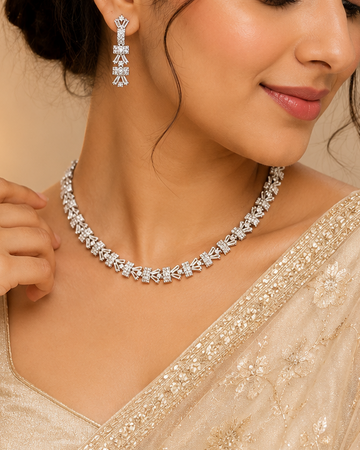 American Diamond Necklace Set | T302701288